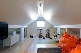 Attic Converted to Gym with Spin Room with Bikes
